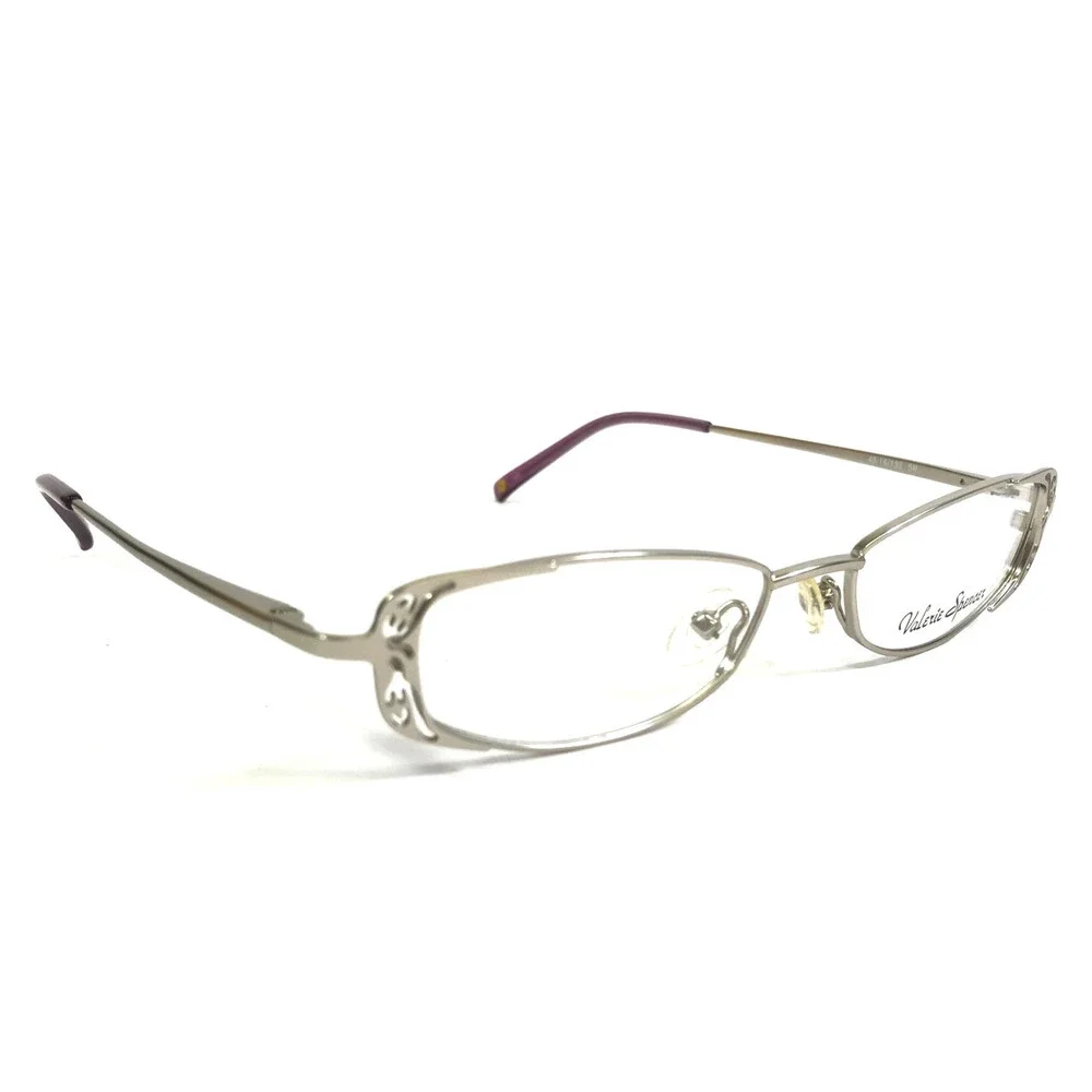 Valerie Spencer Eyeglasses Frames 9118 SIL Silver Rectangle Full Rim 49-16-135